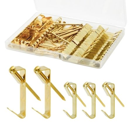 Billedrammeophæng - Billedkroge med søm til ophængning af billeder, spejlophængningshardware-sæt til gipsvæg, trævæg, pudsvæg