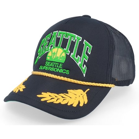 Mitchell & Ness - NBA Zwart trucker Cap - Seattle Supersonics Gold Leaf Hwc Black Trucker @ Hatstore