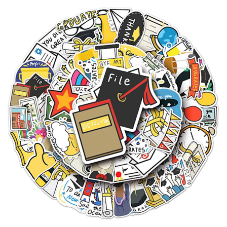 Studenten, Lila Gotisk Klotter, Klistermärken för Barn, 50-pack Blandade Vinyl Klistermärken för Laptop, Telefon, Vattenflaska, Skateboard, Resväska, 