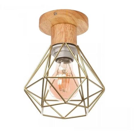 Taklampe E27 Industriell Plafond Vintage Metallbur for Kjøkken Soverom Ø155mm_TF_TF