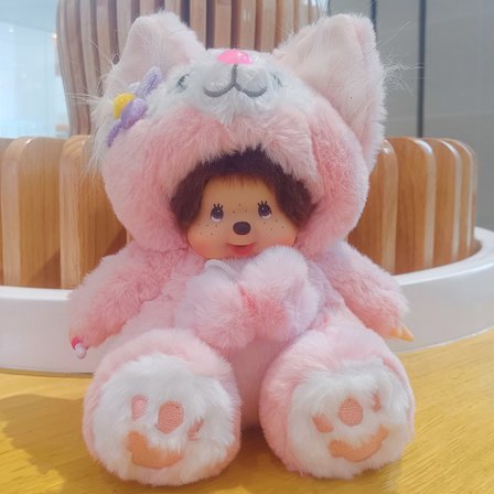Tegneserie Monchhichi Plussjedokke Kawaii Myk Plussjeleketøy Barn