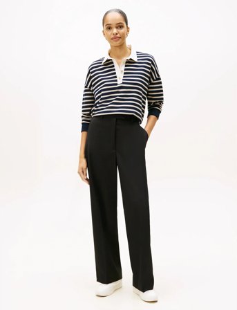 Tommy Hilfiger Timeless Wool Loose Strt Pant - Black - 44