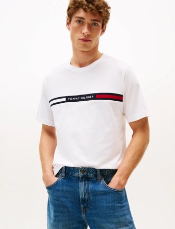 Tommy Hilfiger Hilfiger Chest Insert Tee - White - M