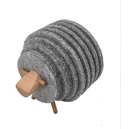 Håndlagde 14 stk grå underlag med elgform holder, ullfilt koppmatte