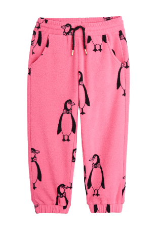 Mini Rodini Penguin Fleecebyxor Ytterplagg Unisex Rosa 56/62