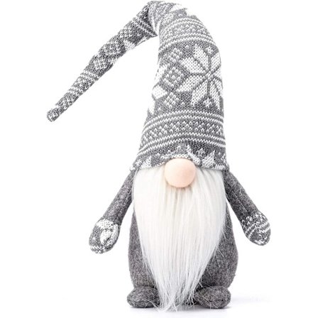 Ferie Nisse Håndlavet Svensk Tomat, Jule Nisse Dekorativt Ornament Thanksgiving Gave Svensk Nisse Tomte (Grå Snefnug - 48.26cm)