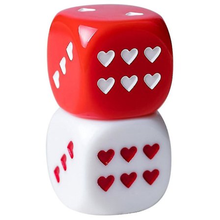 Tärningar 2st Akryl Tärningar Vita Och Röda Hjärtan Tärningar Partyspel Tärningar För Bordsspel Poker Party Roll