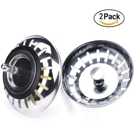 (Sølv) Vaskesi - Rustfrit stål - Pakke med 2 - Diameter 80 mm - Tykkelse 0,5 mm - Sølv