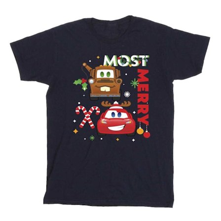 Bilar Pojkar Most Merry Ringspun Bomulls T-shirt 3-4 År Marinblå