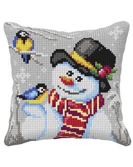 Broderikit Stramaljkudde Snögubben - Orchidea