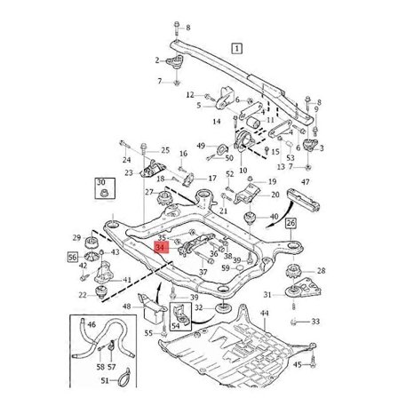 30680750 Nedre främre motorväxellådsfäste bussning för Volvo S60 S70 V70 XC70 XC90 2001-2009 Nedre vridmoment