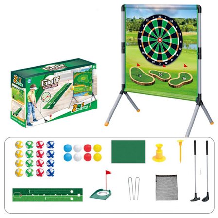 [14Y] Battle Golf Ferdighetsspill Golf Øvelsesmatte Kompatibel med Golfere, Interaktivt Puttmattsett