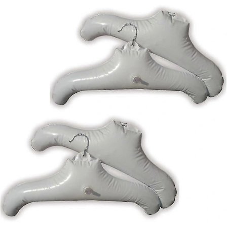 Vita Oppblåsbare Reisekleshengere Sett med 4 44*25cm, Lufttørkende Genserhengere, Rund Skulderformede Oppblåsbare Kleshengere Med Krok