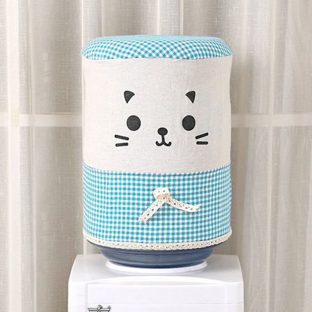 Gjenbrukbart vannkjøler bøtte deksel søt katt design for hjemmekontor blå 34cm høyde 28cm diameter