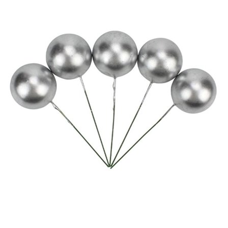 Gullkuler Kake Toppers Kakepynt SØLV 4CM