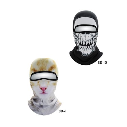 2 st Face Gini Soft Equipment 3D djurhjälm Mask Cold Protect