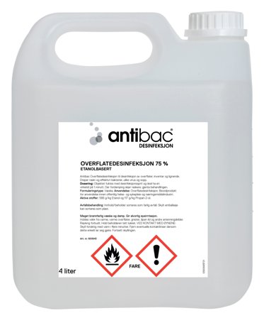 Antibac Overflatedesinfeksjon 75% kanne 4 Liter