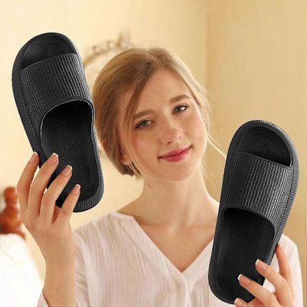 Cloud Sliders Dam Herr, Halkfria Tofflor Dam Sommar, Mjuka Flip Flop Pillow Sliders, Plattform Pool Sliders Duschskor för Inomhusbruk