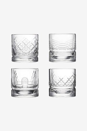 La Rochére - Whiskyglas Dandy 4 glas med forskellige motiver La Rochere - Transparent - Glas - Fra Homeroom