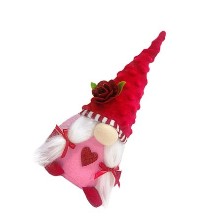 Gnome Plysdukker med Rose Bordplade Figurer Gaver Valentinsdag Dekoration
