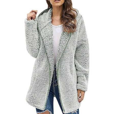 Naisten talvitakki rento pitkähihainen hupullinen neuletakki arkielämään, työhön ja ostoksille