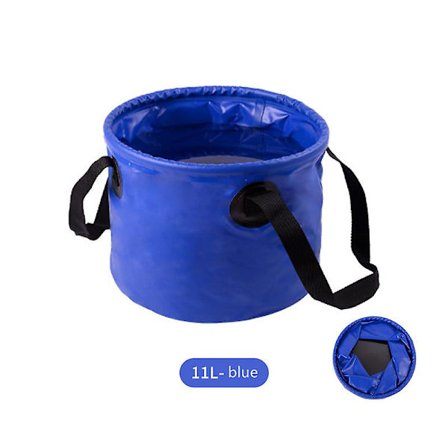 Sammenklappelig Spand med Håndtag, Letvægts Foldbar Vandbeholder 2,9 Gallon, Camping, Vandreture, Rygsækrejser, Udendørs Overlevelse