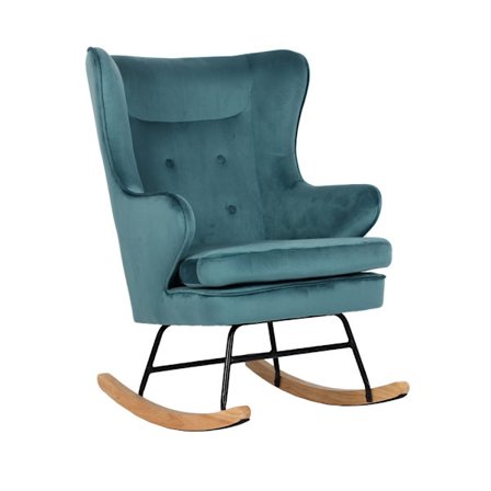 Emerald fløjl gyngestol – 71x86x102 cm