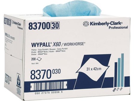 WYPALL X60 rengöringspappersservett, 1-lager, 200 ark, 317 mm, blå 200/fp - Lyreco - Städ och hygien - Toalettpapper och torkpapper - Industritork