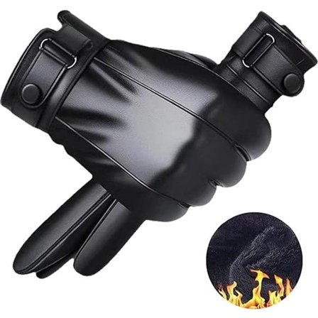 Hansker - Sykkelhansker - Vintersykkelhansker - Berøringshansker - Herrehansker i skinn