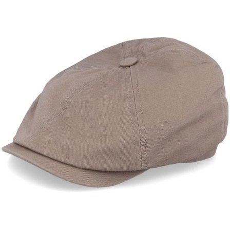 Stetson - Beige flatcap Keps - 6-Panel Cap Cotton Twill Khaki Flat Cap @ Hatstore