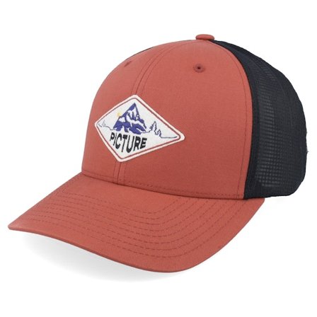 Picture - Rouge trucker Casquette - Zephyr Chili Oil/Black Trucker @ Hatstore