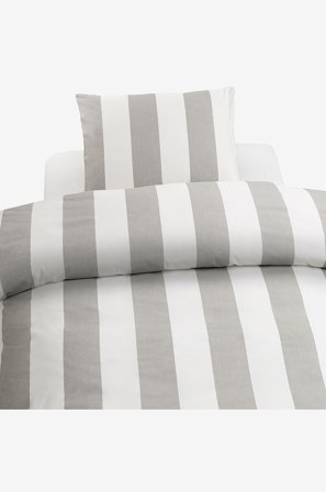 Borganäs of Sweden - 2-Dels Set Block Stripe - Grå - Påslakanset - 150X210 - Från Homeroom