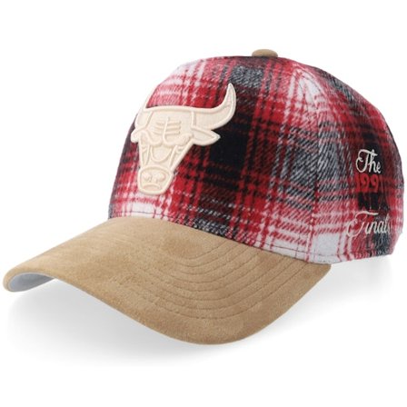 Mitchell & Ness - NBA Rød adjustable Caps - Chicago Bulls Plaid Out Pro Red A-frame Adjustable @ Hatstore