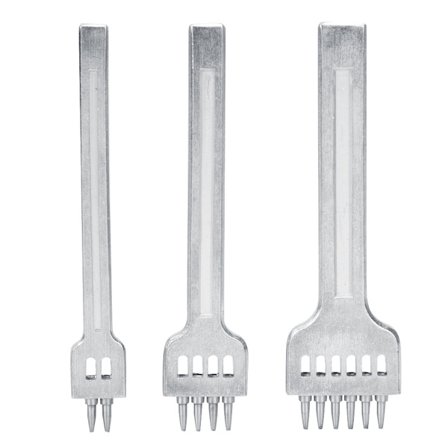 3 kpl haarukkataltta 2/4/6 haarukka sähköpinnoitettu CR V terästaltta nahka 1 mm reikä käsityökalu
