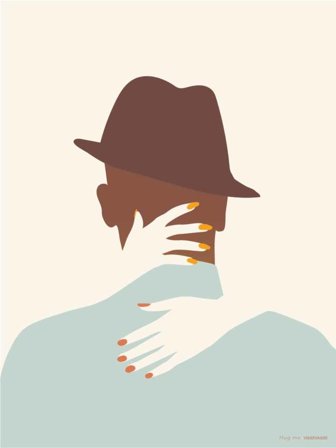 Vissevasse Poster "Hug me" 50x70cm