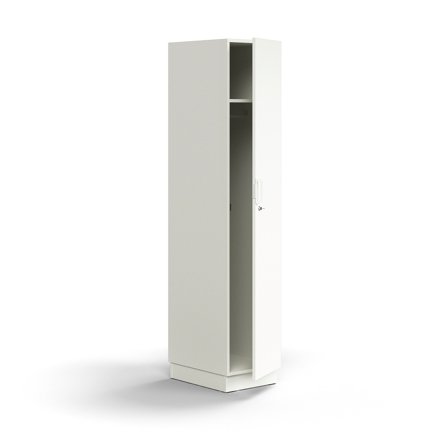 Kleiderschrank QBUS, abschließbar, 2025x400x570 mm, weiß