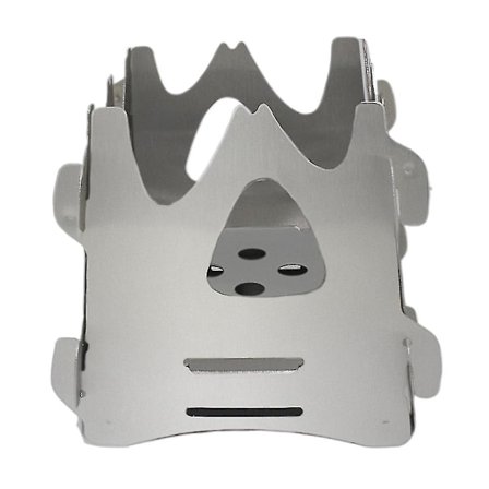 Vedfyrt Campingovn BBQ Grill Bærbar Rustfritt Stål Ovn (1 stk, Sølv)