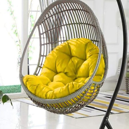 Korvaava riipputuolin pehmuste, yhteensopiva pöytämaton kanssa, hengittävä, yhteensopiva ulko- ja sisäkäyttöön, sitruunankeltainen 081