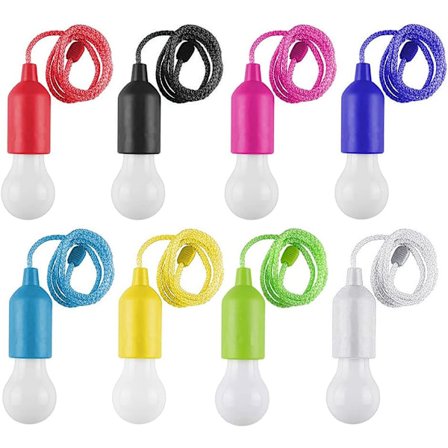 8-pak LED-lyspære med snor, fargerik LED-lyspærelys henger