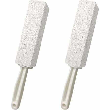 2-pak rengøring pimpsten med håndtag, toiletrenser og hårdtvandsring til køkken/bad/pool/hjem rengøring grill