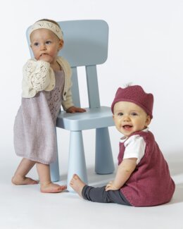 Strikkeoppskrift Jakke, kjole, body, pannebånd og krone - Järbo