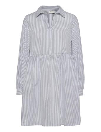 Vitylla L/S V-Neck Short Dress/Ka Lyhyt Mekko Sininen Vila