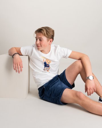 Polo Ralph Lauren POLO BEAR COTTON JERSEY TEE Hvit T-skjorter Gutt - Kids Brand Store