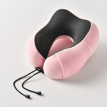 Pehmeä mukava matkatyyny memory foam CAN säilyttää U-muotoinen tyyny Siesta kaulatyyny Pink neck pillow buggy bag