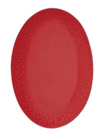 Confetti Oval Dish W/Relief 1 Pcs. Giftbox Aida Red