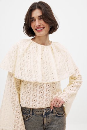NA-KD Blouse style cape - - Beige - XL (EU 46)