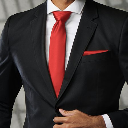 Shiny Red 8cm Basic Tie for Men - Solid color neckties