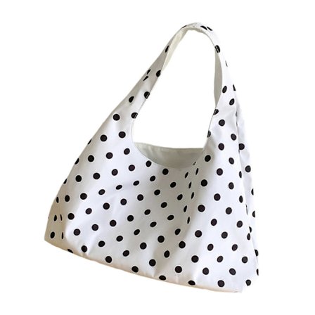 Korealainen kainalolaukku naisille, suuri olkalaukku, pilkullinen käsilaukku, ostoskassi, työmatkalaukku, ruokakassi [HK]