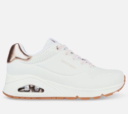 Skechers, Wide Fit: Uno - Shimmer Away, 41, Hvid, Dame