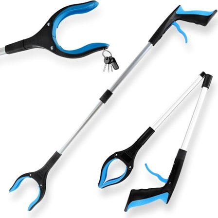 360° roterende magnetisk griper 84cm Uttrekkbar aluminium plukkeklips Avfallsklips med ergonomisk håndtak for å plukke opp avfall og hente gjenstander